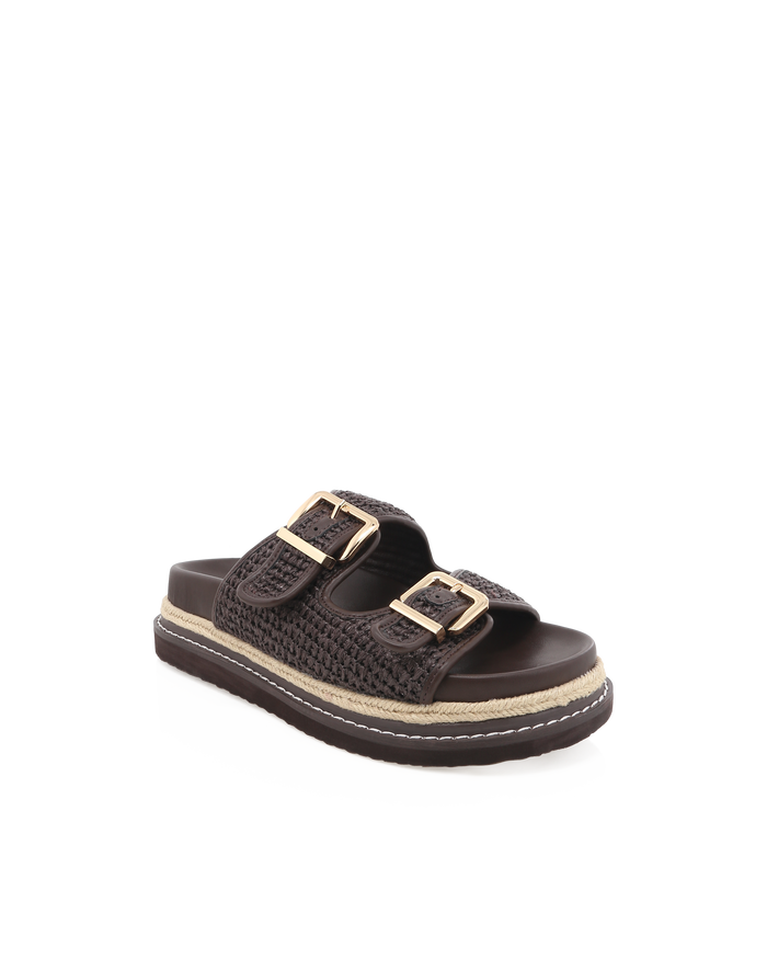 APPLE - CHOCOLATE RAFFIA-Sandals-Billini-Billini
