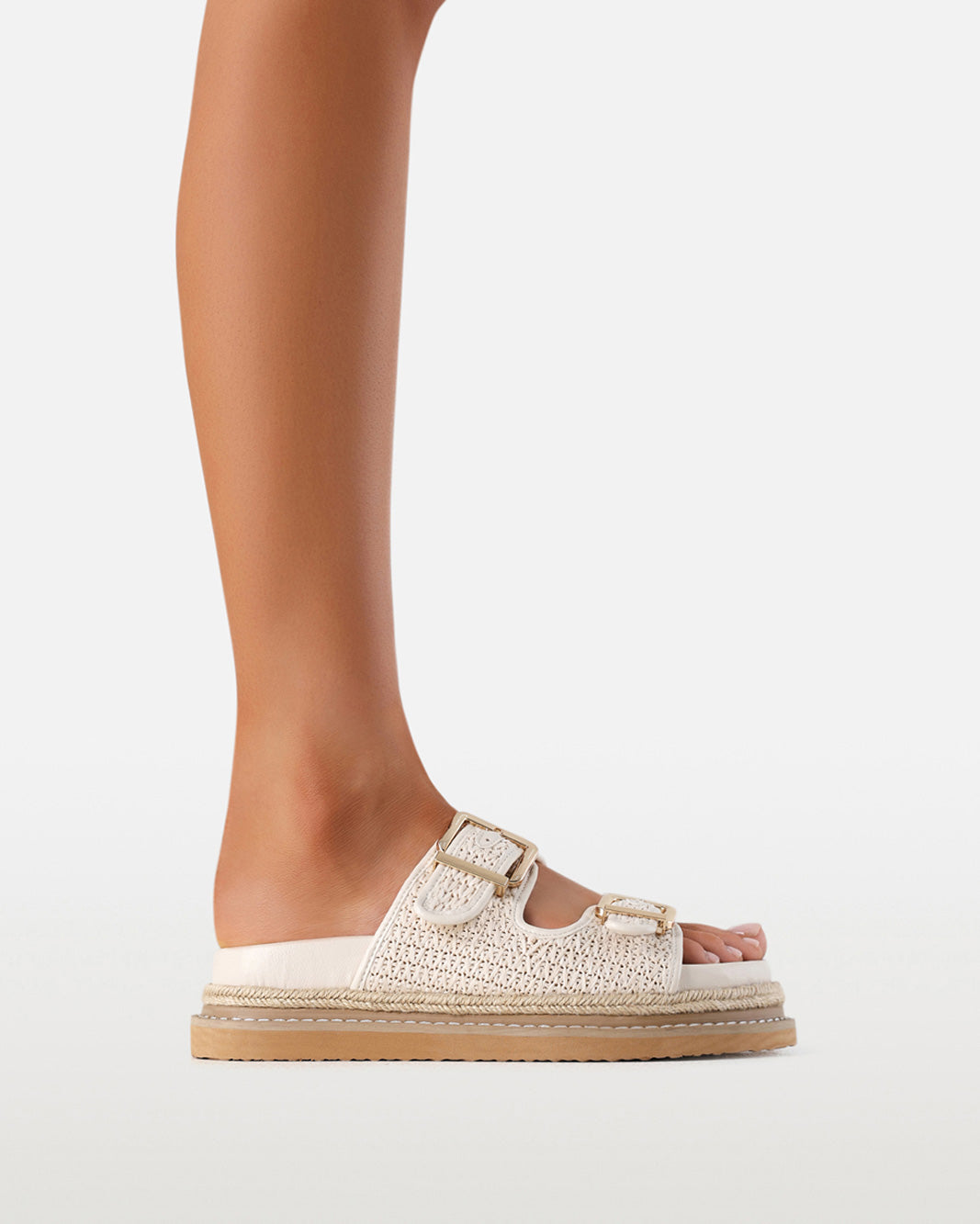 APPLE - CREAM RAFFIA-Sandals-Billini-Billini