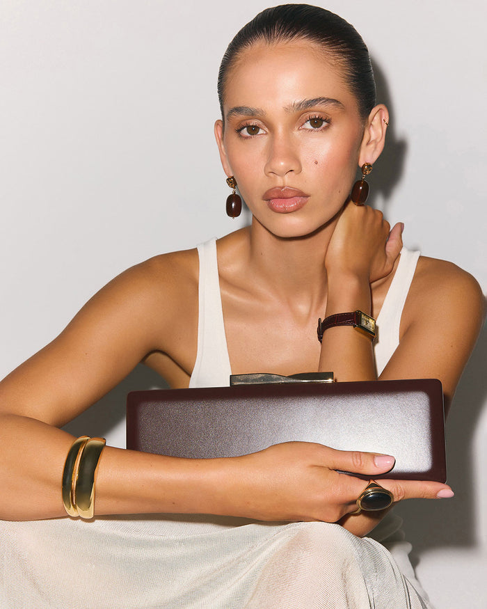 APRIL CLUTCH - CHOCOLATE