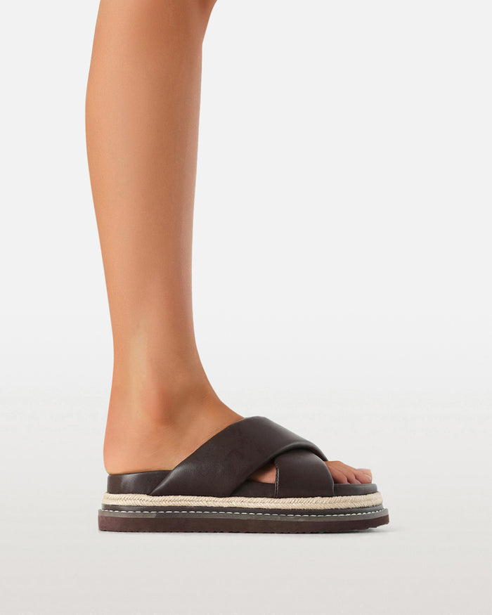 ARABEL WIDE FIT - CHOCOLATE-Sandals-Billini-Billini