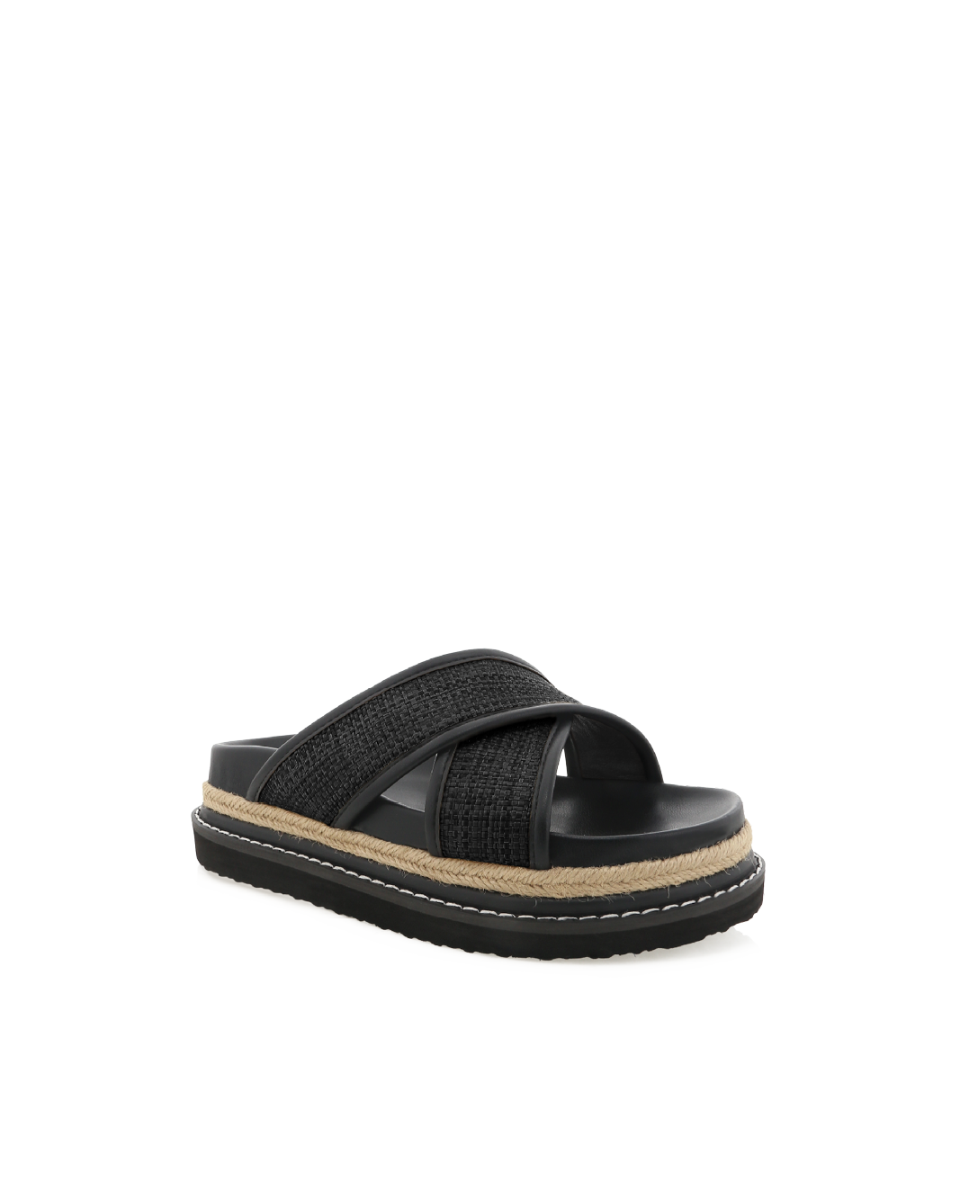 AYSHA - BLACK RAFFIA-Sandals-Billini-Billini