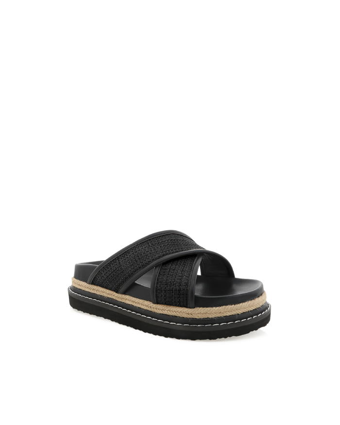 AYSHA - BLACK RAFFIA-Sandals-Billini-Billini