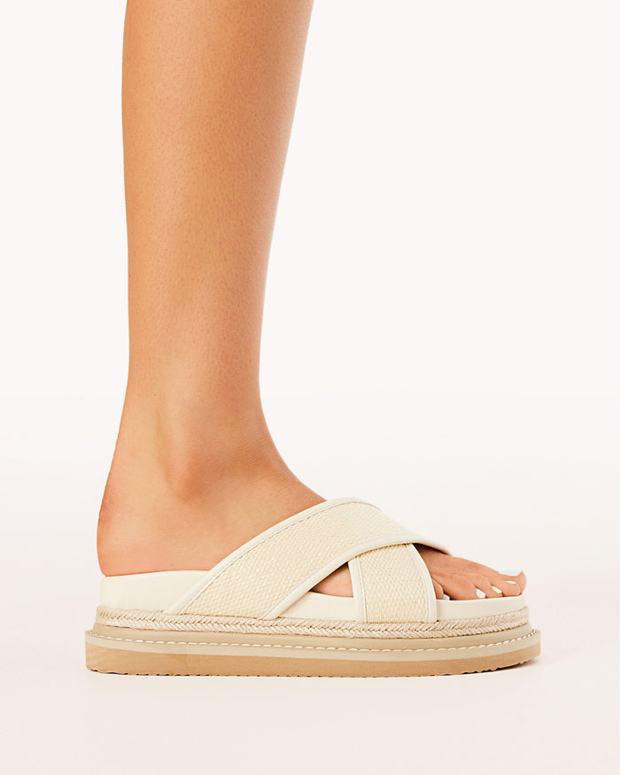 AYSHA - CREAM RAFFIA-Sandals-Billini-Billini