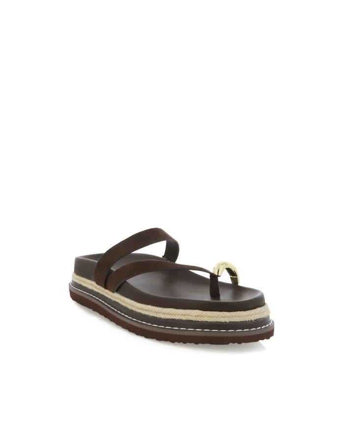 AZIRA - DARK CACAO SUEDE-Sandals-Billini-Billini