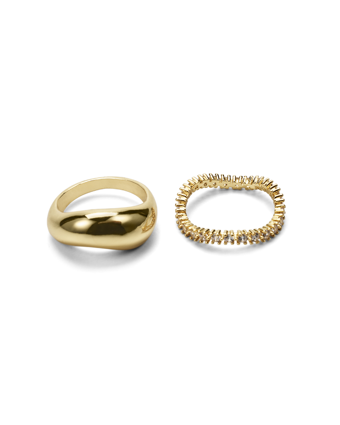 BAYLEE RING 2 PACK - GOLD PLATED 18K-JEWELLERY-Billini-Billini