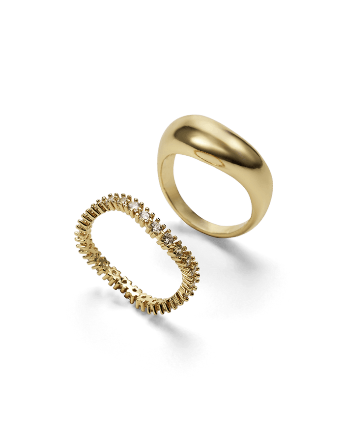 BAYLEE RING 2 PACK - GOLD PLATED 18K-JEWELLERY-Billini-Billini