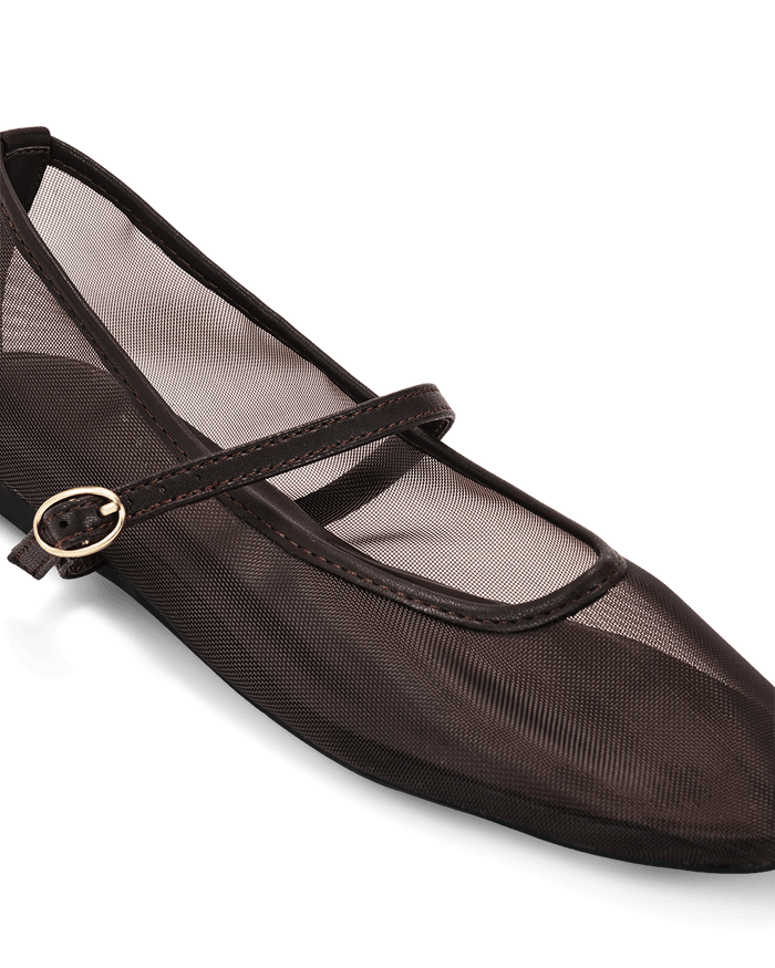 BEATRIZ - CHOCOLATE MESH-Flats-Billini-Billini