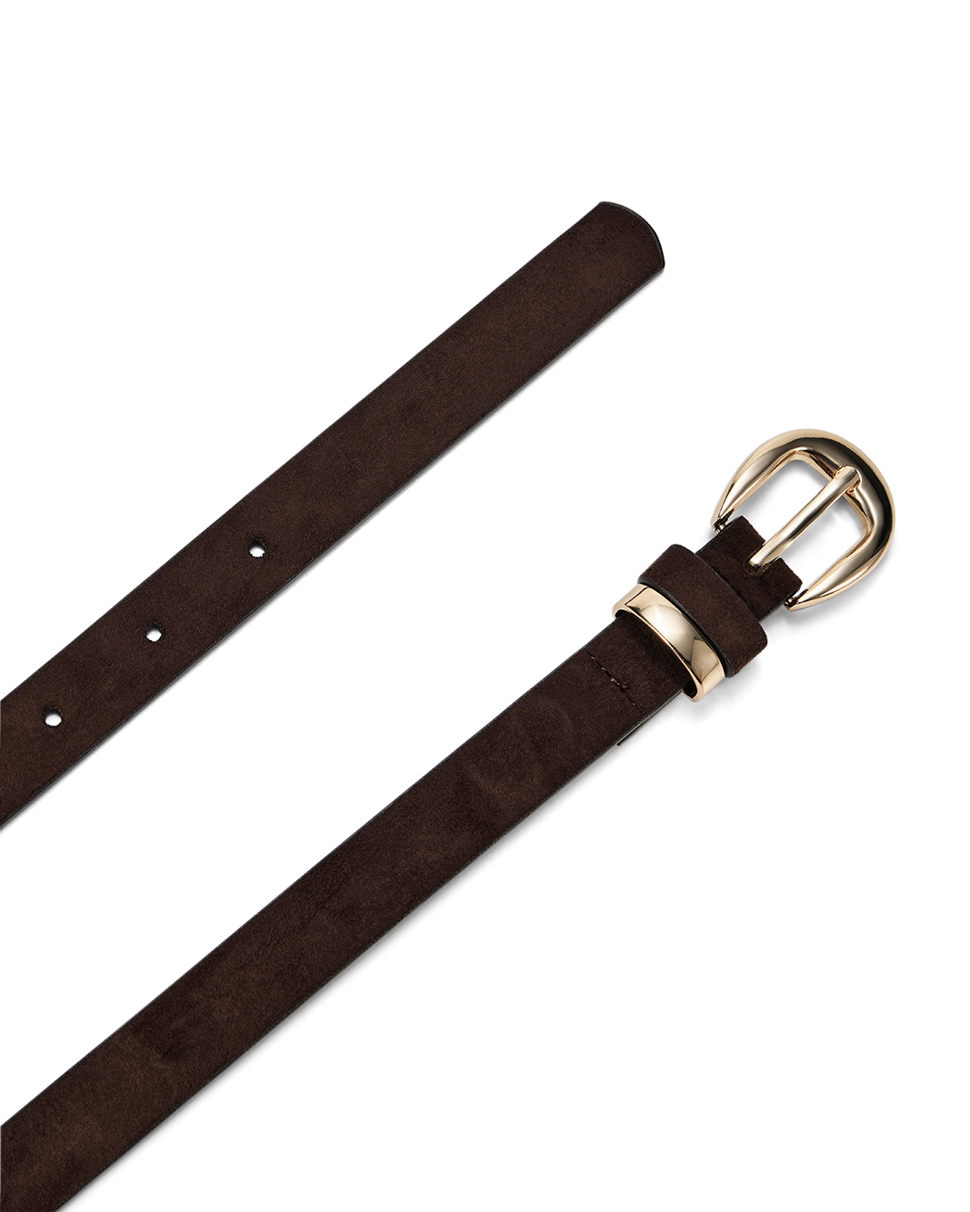 BELLA BELT - DARK CACAO SUEDE-GOLD-BELTS-Billini-Billini