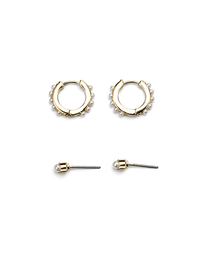 BESS EARRING 2 PK - GOLD PLATED 18K-JEWELLERY-Billini-Billini