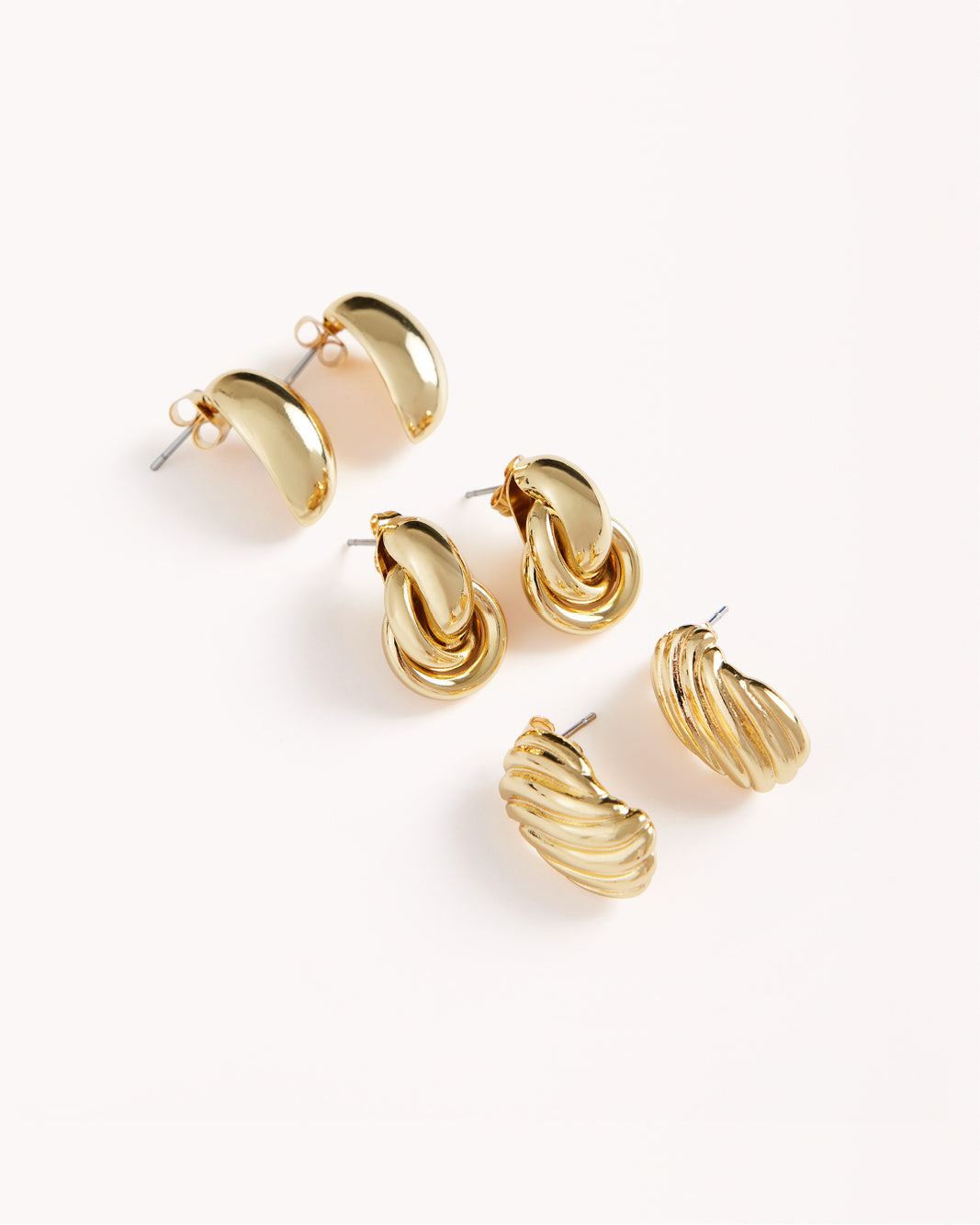 BRIELLE EARRINGS 3 PACK - GOLD PLATED 18K-JEWELLERY-Billini-O/S-Billini