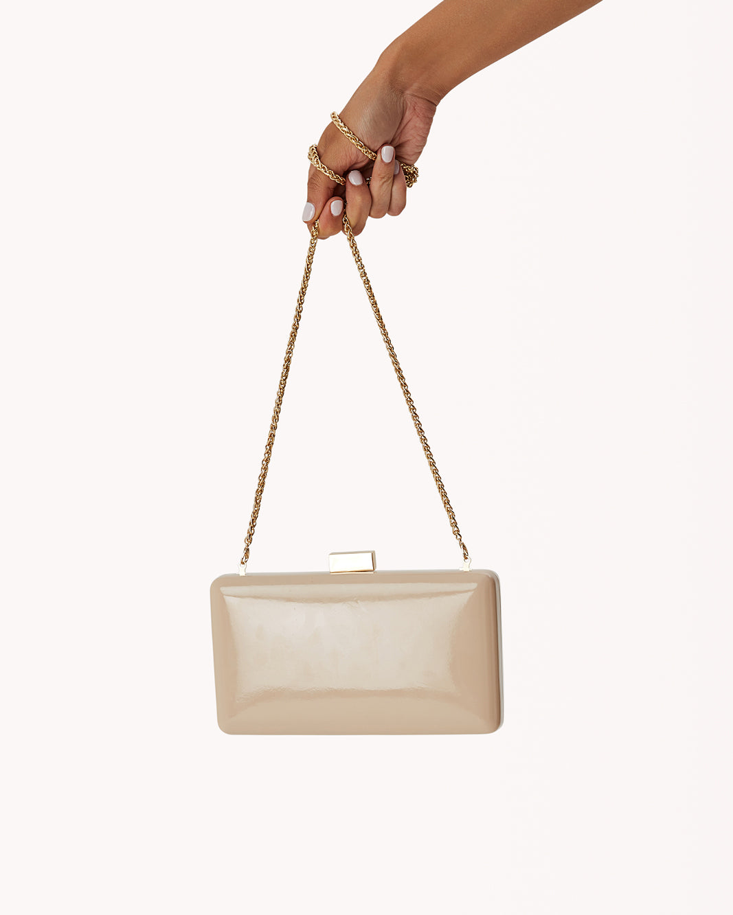 BROOKLYN CLUTCH BAG - NUDE PATENT-Handbags-Billini-O/S-Billini