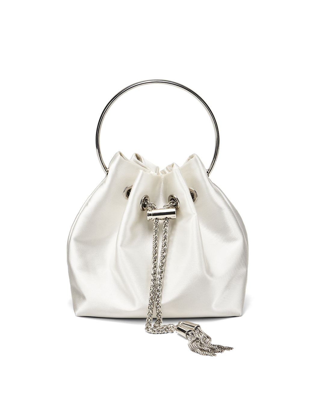 CALYX HANDLE BAG - WHITE SATIN-Handbags-Billini-Billini