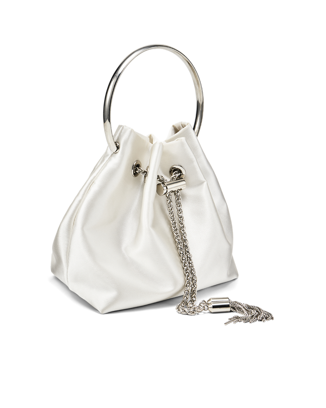 CALYX HANDLE BAG - WHITE SATIN-Handbags-Billini-Billini