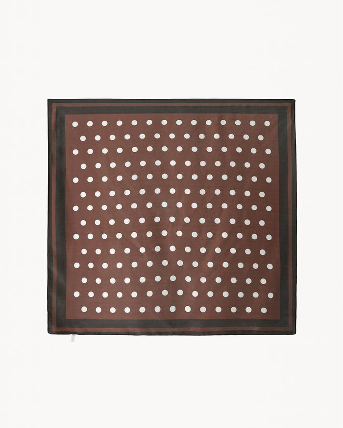 CASSIE SILK SCARF - CHOCOLATE POLKA DOT-Accessories-Billini-Billini
