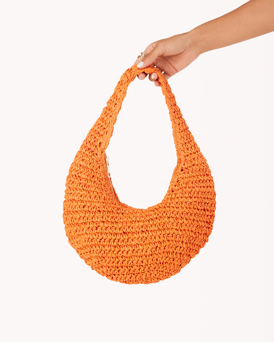 CLEMENTINE HANDLE BAG - TANGERINE RAFFIA-Handbags-Billini-O/S-Billini