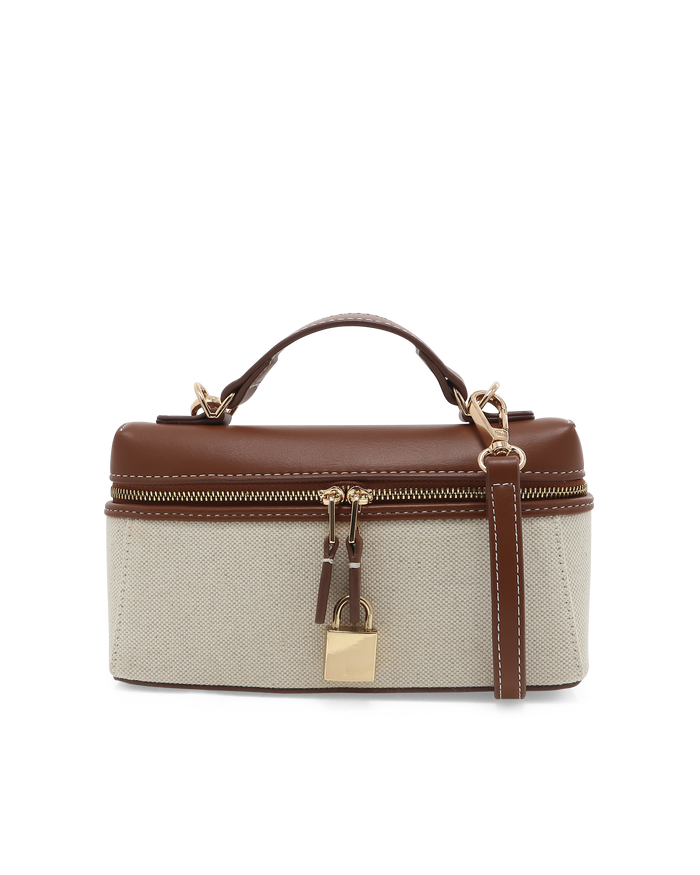 CORIN CROSS BODY BAG - CREAM LINEN-TAN-Handbags-Billini-Billini