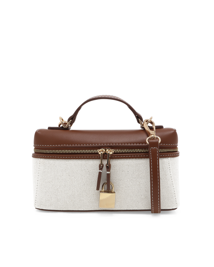 CORIN CROSS BODY BAG - CREAM LINEN-TAN-Handbags-Billini-Billini