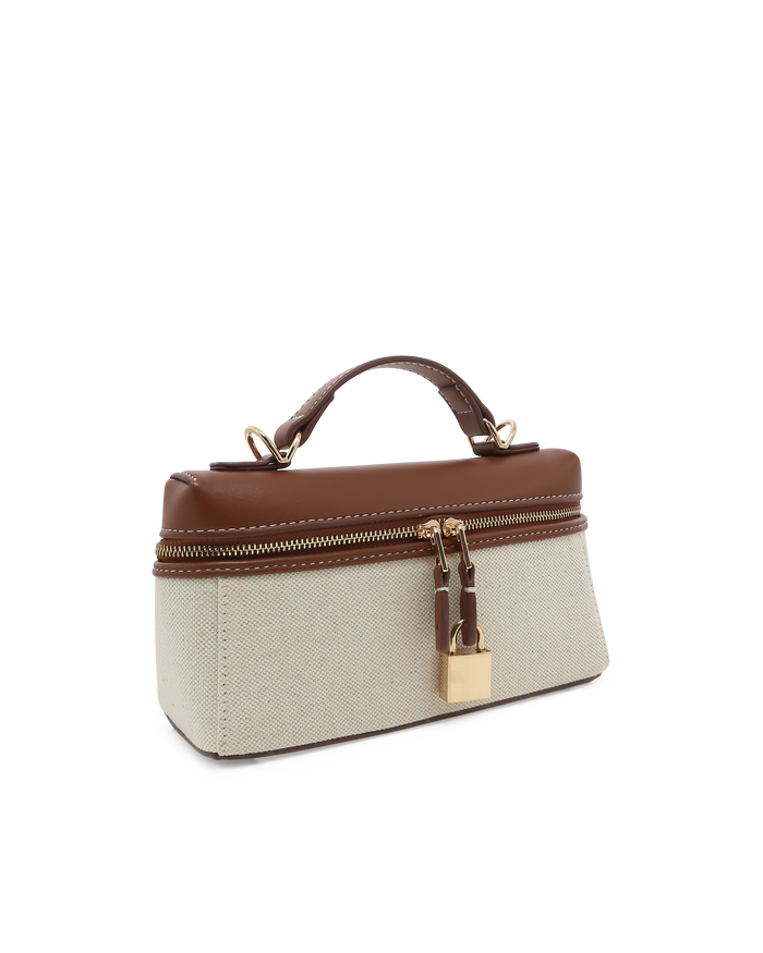 CORIN CROSS BODY BAG - CREAM LINEN-TAN-Handbags-Billini-Billini