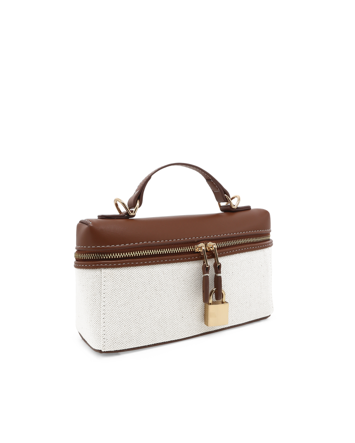 CORIN CROSS BODY BAG - CREAM LINEN-TAN-Handbags-Billini-Billini