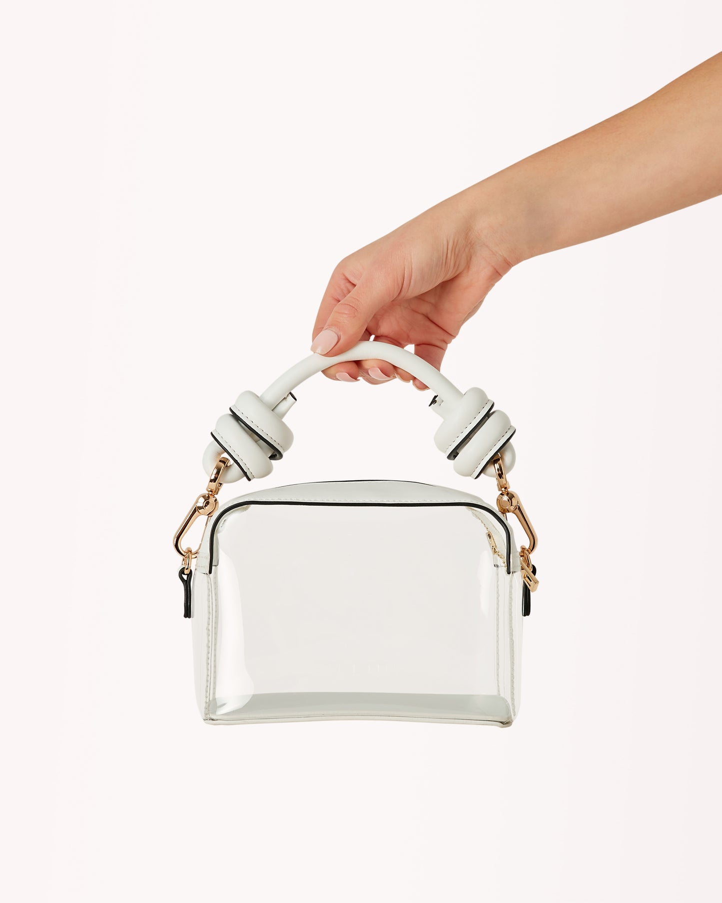 CRETE HANDLE BAG - WHITE-CLEAR-Handbags-Billini--Billini