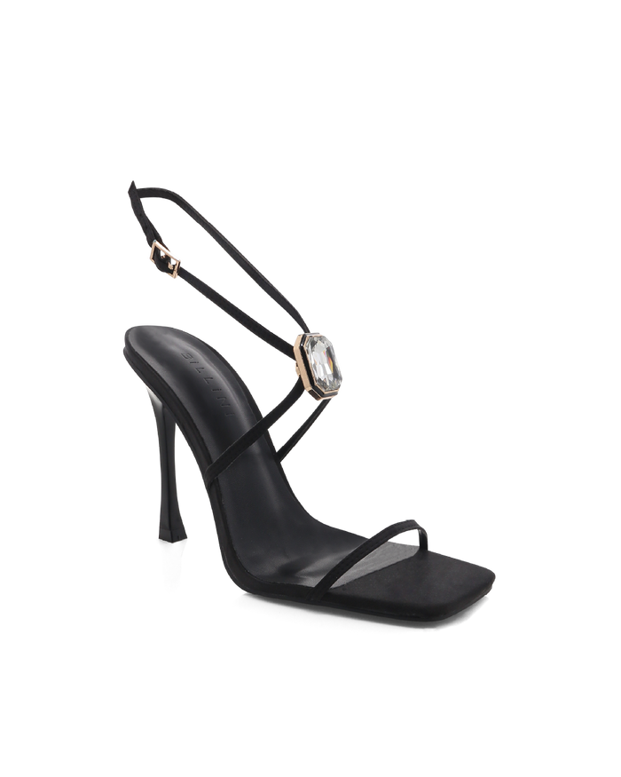 DAIRE - BLACK SATIN-Heels-Billini-Billini