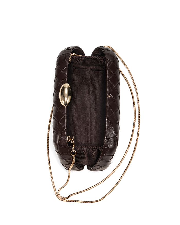 BRIAR CLUTCH BAG - DARK CACAO-GOLD