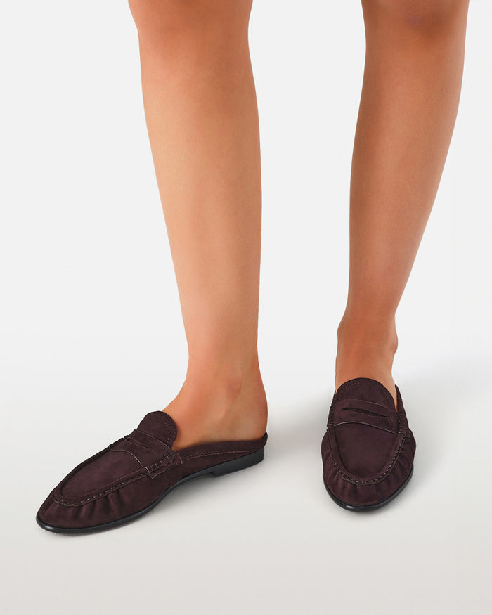 DEVON - DARK CHOCOLATE SUEDE-Flats-Billini-Billini