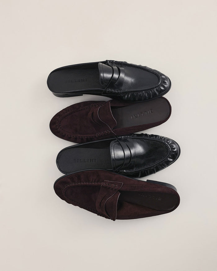 DEVON - DARK CHOCOLATE SUEDE-Flats-Billini-Billini