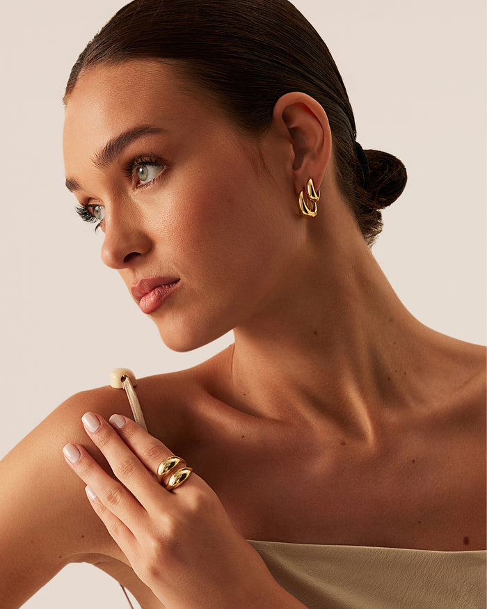 DIANCA 3 PACK EARRINGS - GOLD PLATED 18K-JEWELLERY-Billini-O/S-Billini