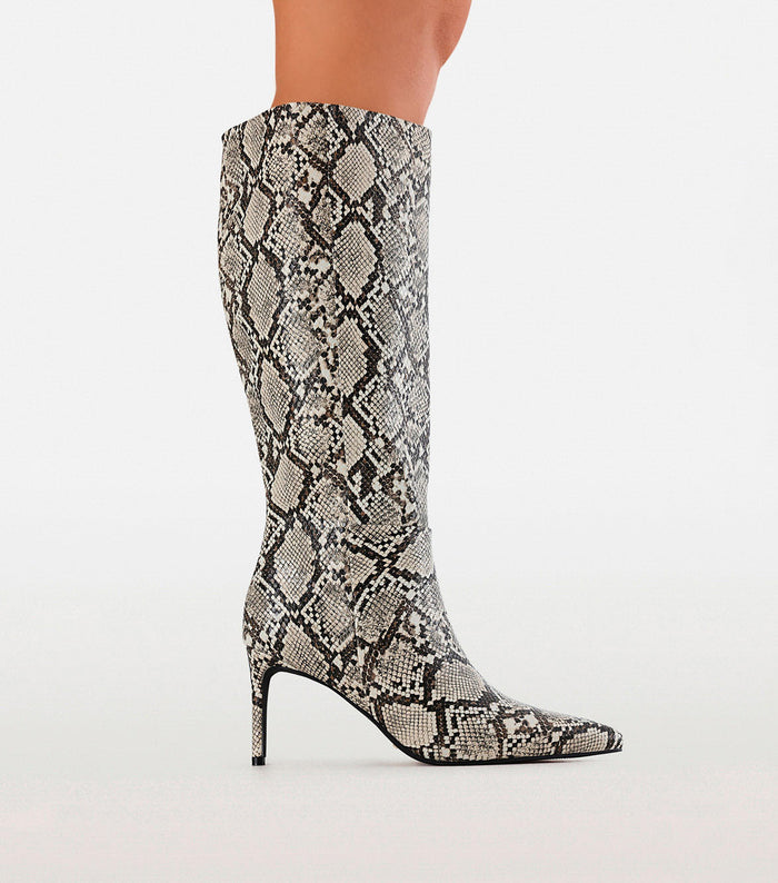 DILAN CURVE - CREAM SNAKE-Boots-Billini-Billini