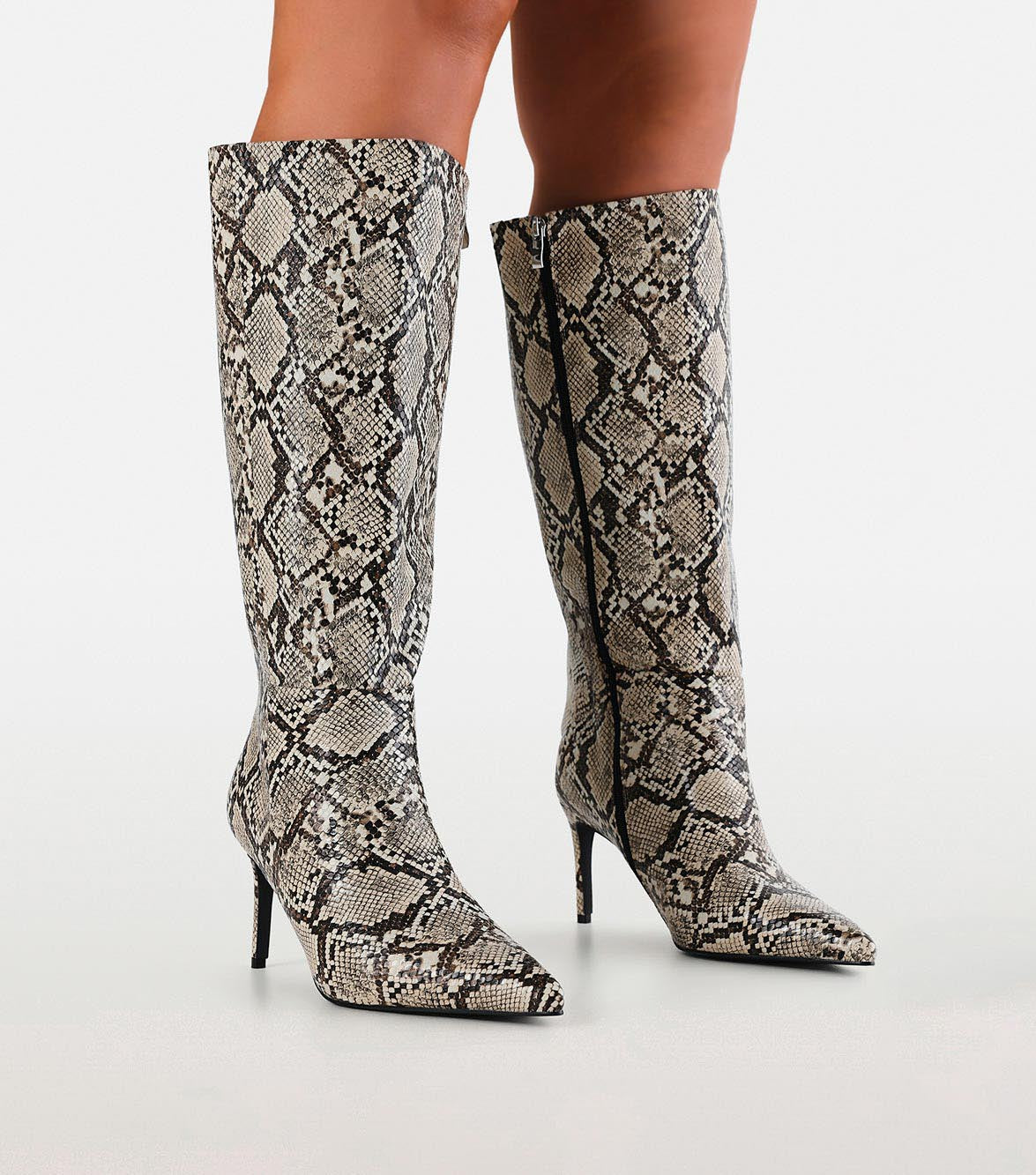 DILAN CURVE - CREAM SNAKE-Boots-Billini-Billini