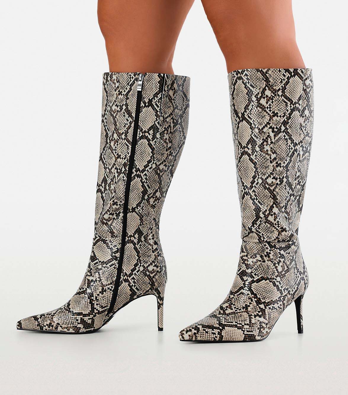 DILAN CURVE - CREAM SNAKE-Boots-Billini-Billini
