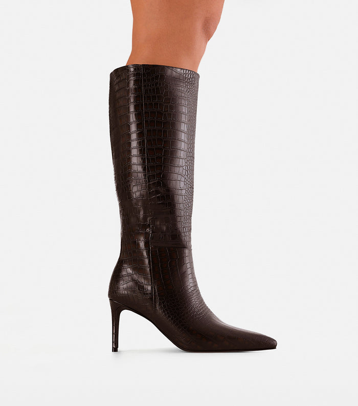 DILAN CURVE - DARK CACAO CROC-Boots-Billini-Billini