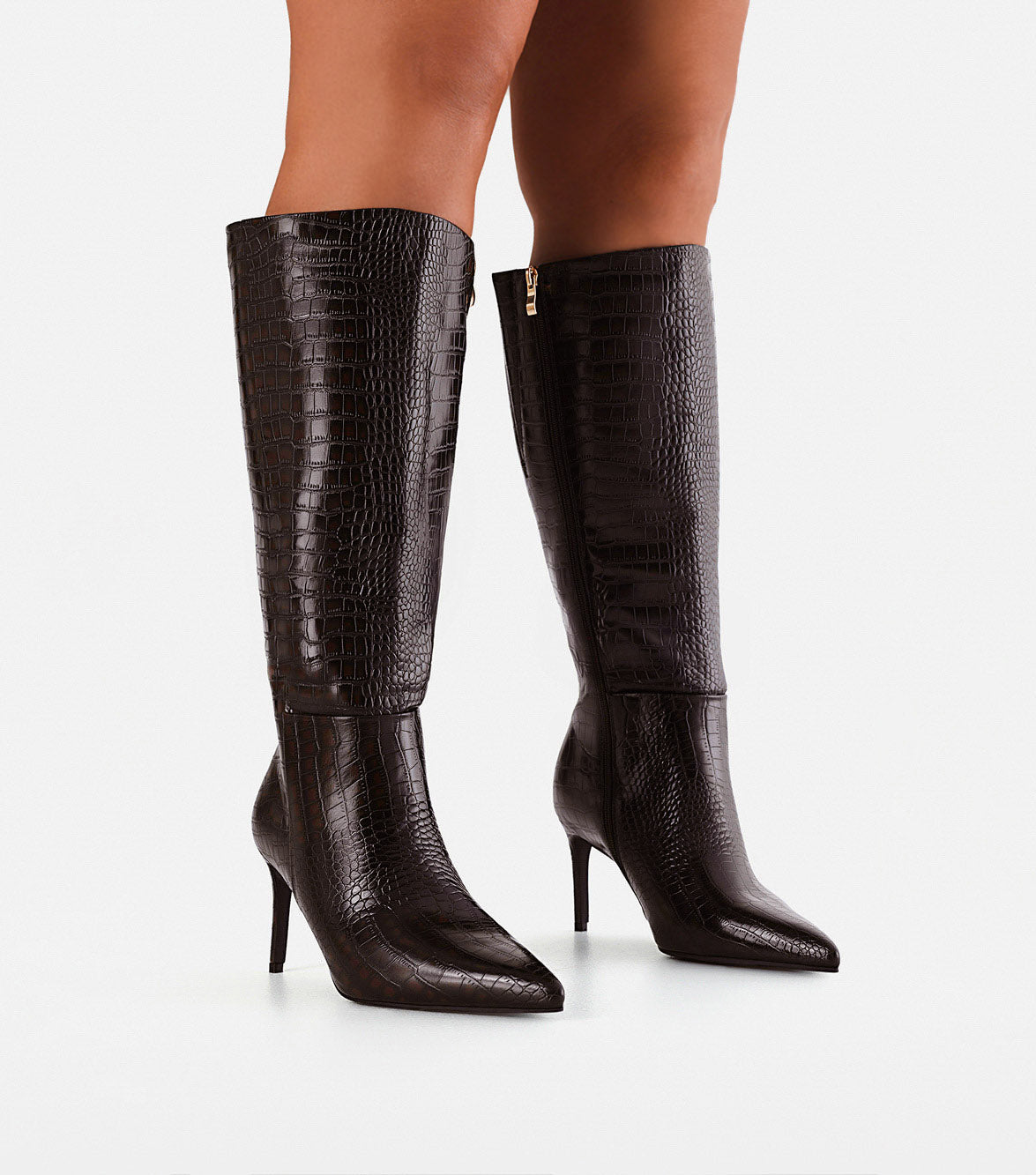 DILAN CURVE - DARK CACAO CROC-Boots-Billini-Billini