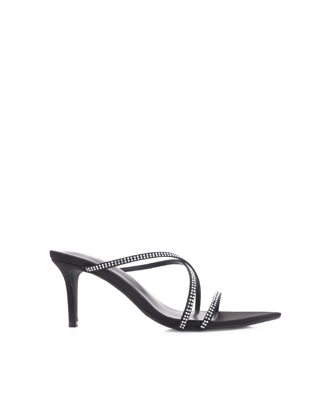 EFFY - BLACK SATIN-DIAMANTE-Heels-Billini-Billini