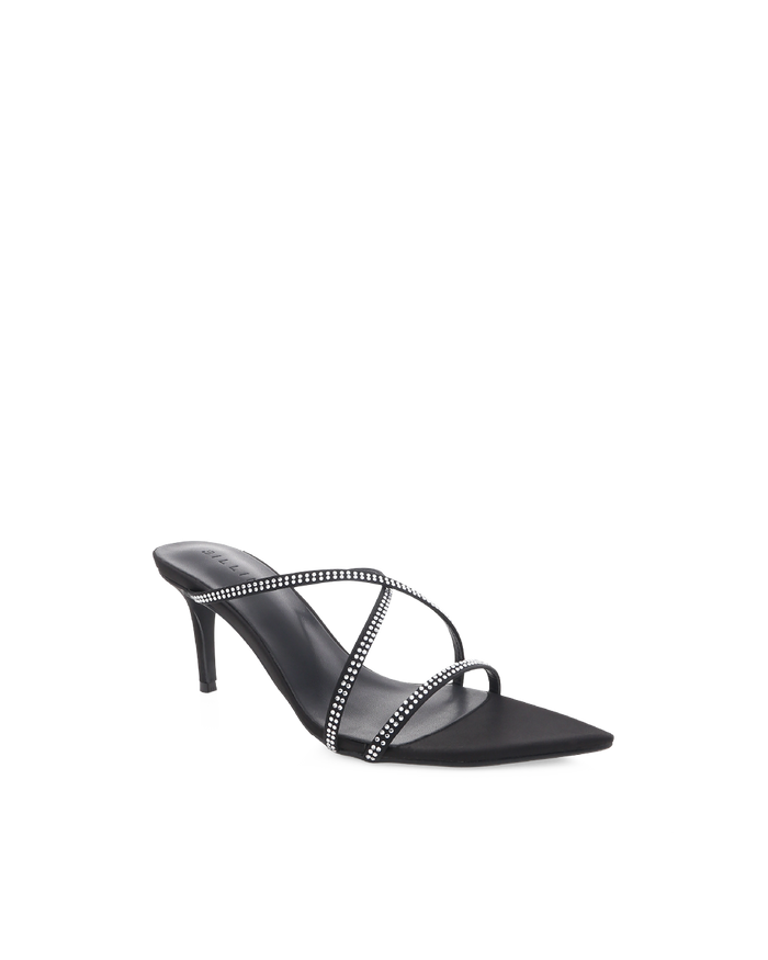 EFFY - BLACK SATIN-DIAMANTE-Heels-Billini-Billini