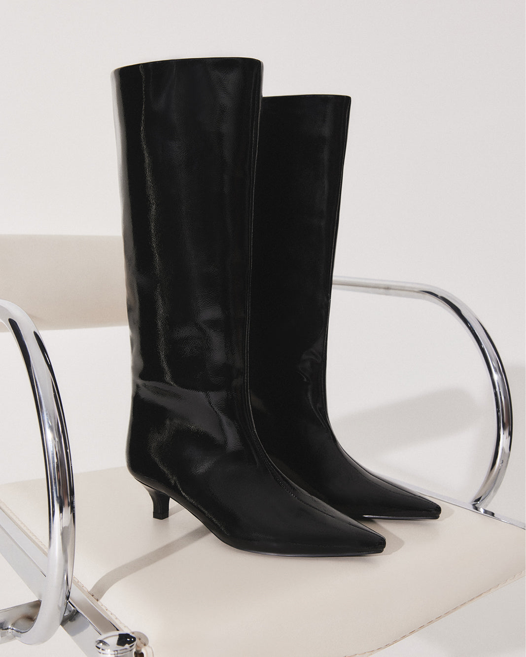 ELSPETH - BLACK CRINKLE PATENT-Boots-Billini-Billini