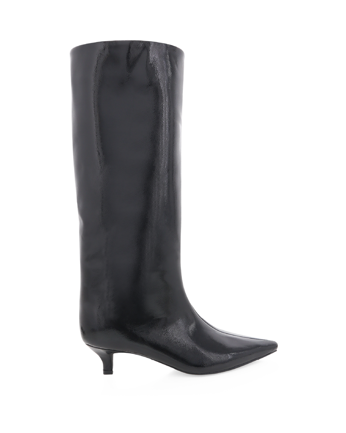 ELSPETH - BLACK CRINKLE PATENT-Boots-Billini-Billini