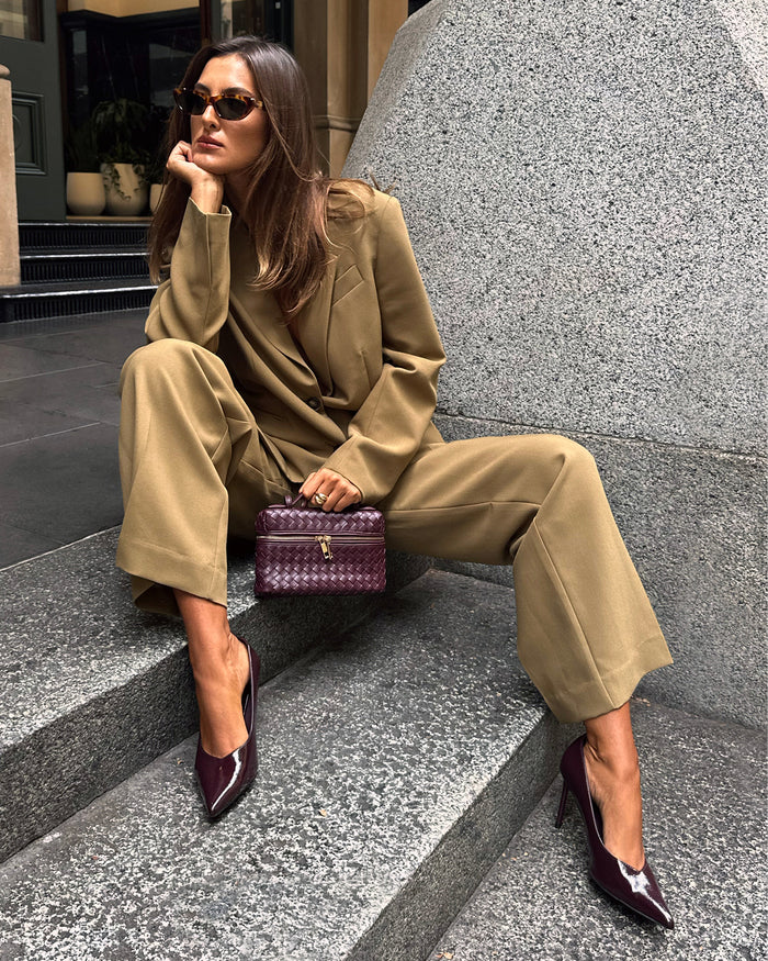 FABIOLA - MULBERRY CRINKLE PATENT-PUMPS-Billini-Billini