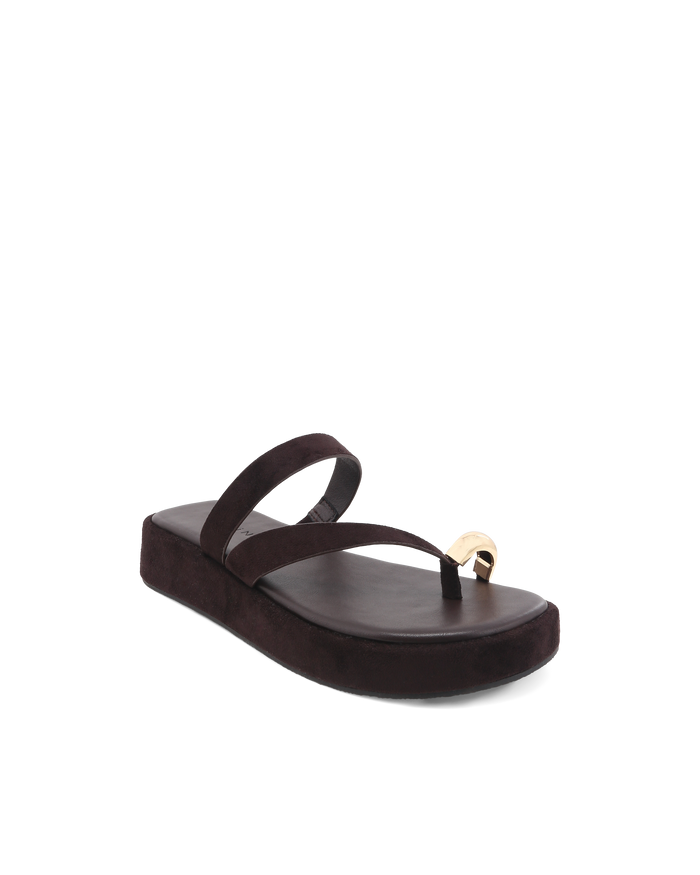 FELICIA - DARK CHOCOLATE SUEDE-Sandals-Billini-Billini