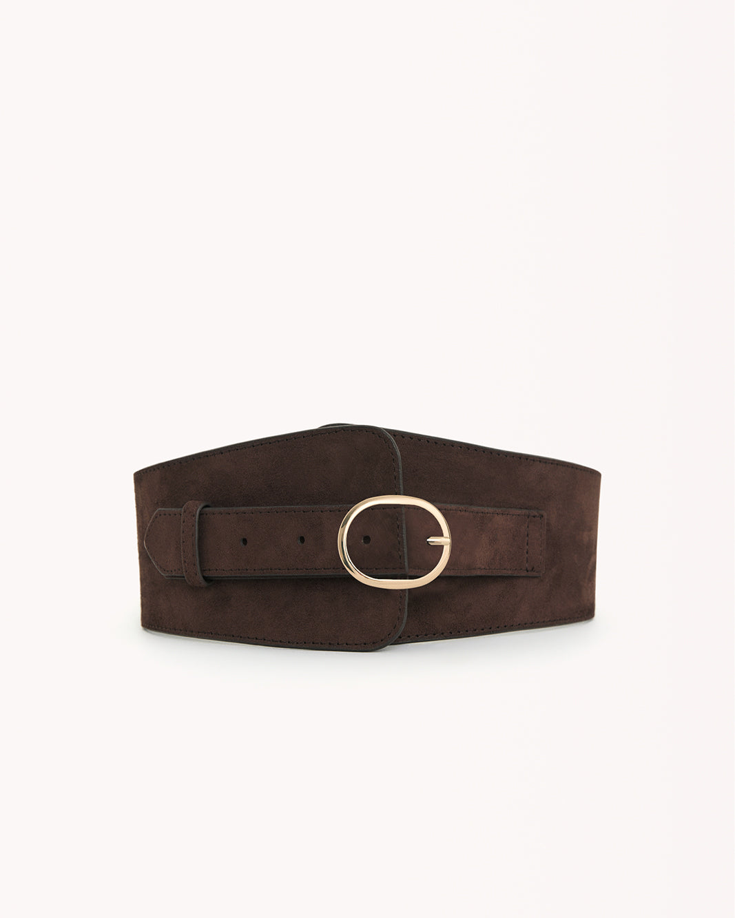 FRANKIE BELT - DARK CACAO SUEDE-GOLD-BELTS-Billini-Billini