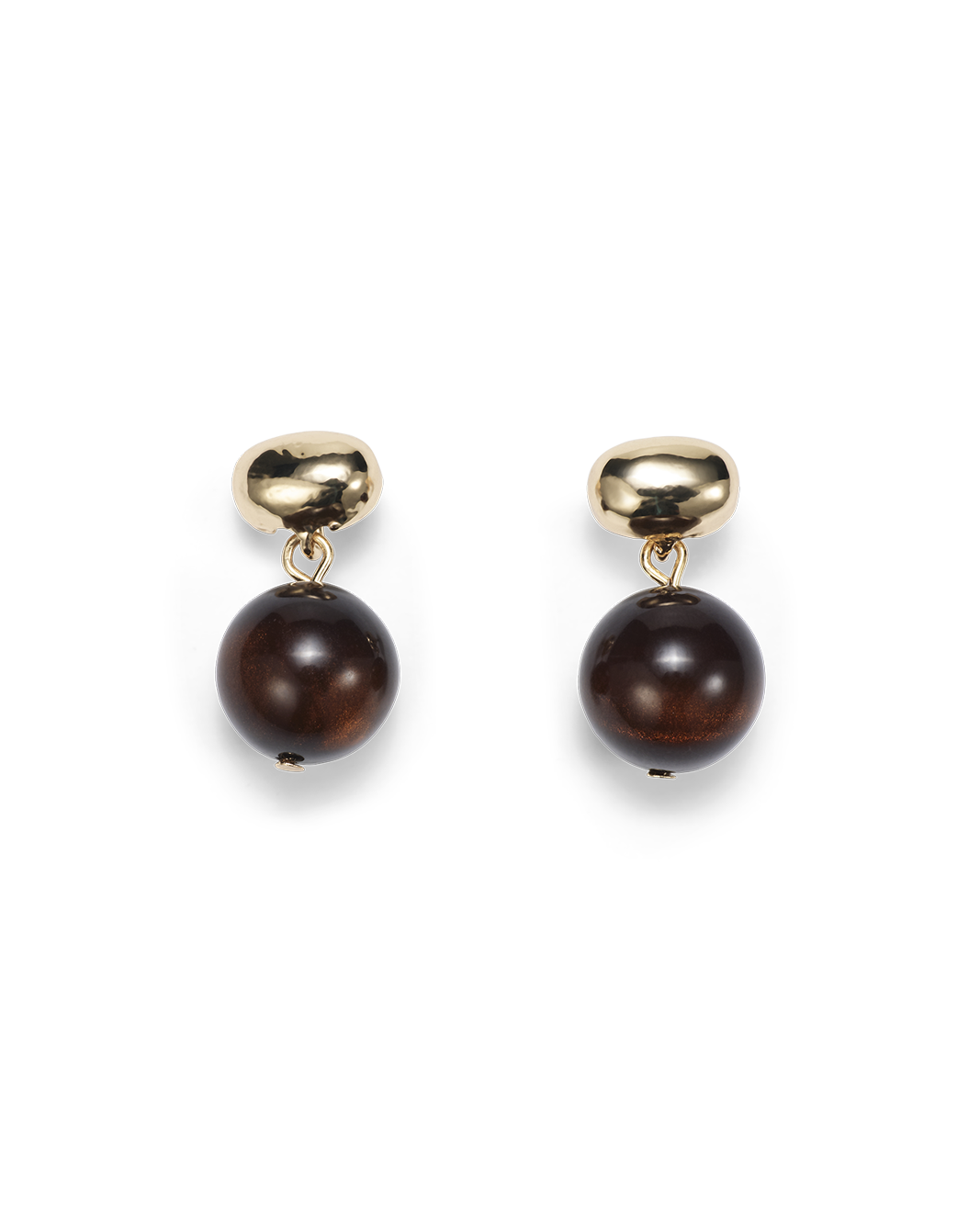 FRANKIE EARRINGS - WOOD RESIN-GOLD-JEWELLERY-Billini-Billini