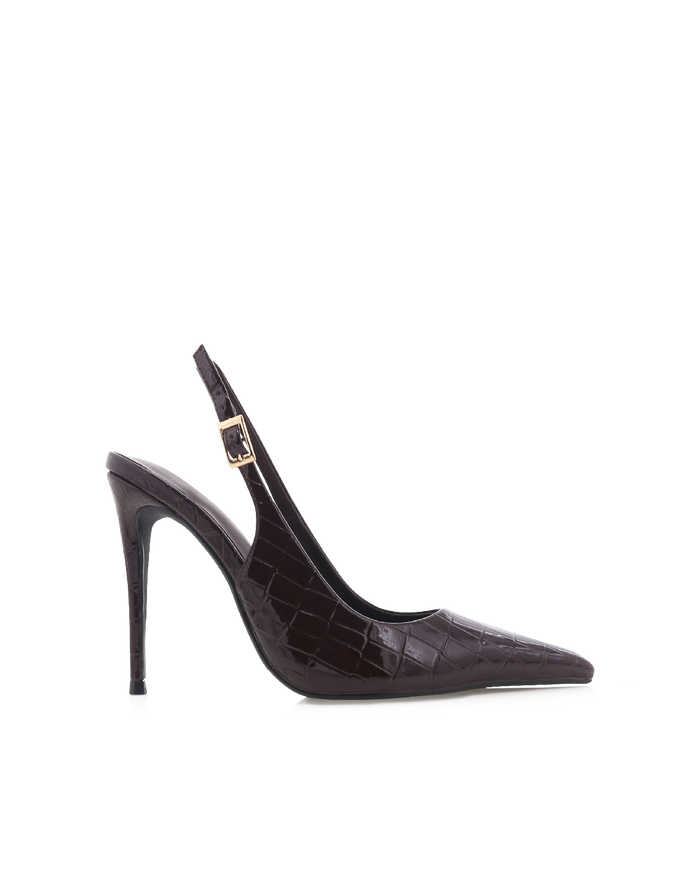 GIOVINA - DARK CACAO PATENT CROC-PUMPS-Billini-Billini