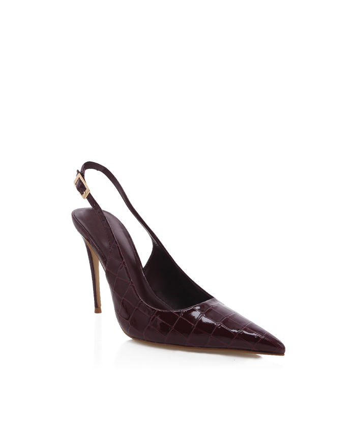 GIOVINA - DARK CHERRY PATENT CROC-PUMPS-Billini-Billini