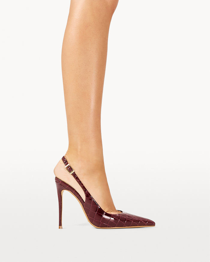 GIOVINA - DARK CHERRY PATENT CROC-PUMPS-Billini-Billini