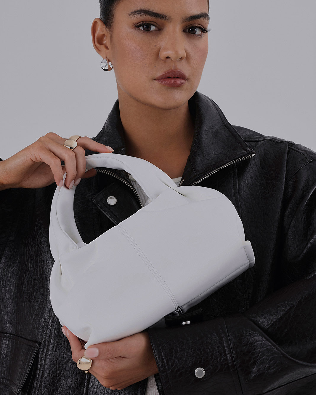 GLORIA HANDLE BAG - WHITE-Handbags-Billini-Billini