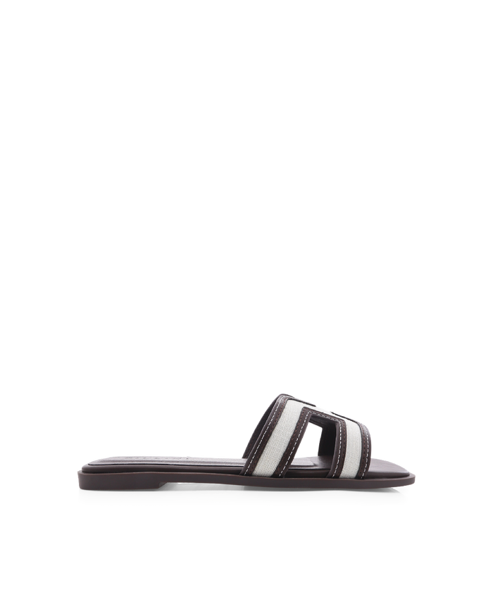 GORDY - NATURAL LINEN-CHOCOLATE-Sandals-Billini-Billini