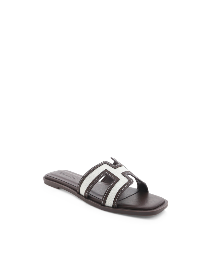 GORDY - NATURAL LINEN-CHOCOLATE-Sandals-Billini-Billini
