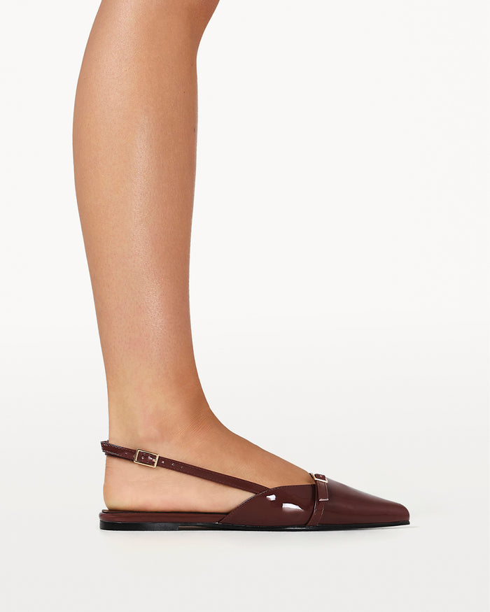 HADLEE - DARK CHERRY PATENT-Flats-Billini-Billini