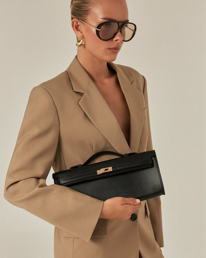 HADLEY HANDLE BAG - BLACK SAFFIANO-Handbags-Billini-Billini